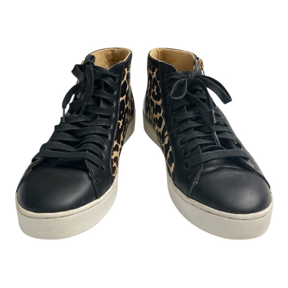 Vionic Lace And Zip Leopard Print Mid Top Sneakers-women's Size 8.5 - Picture 2 of 13